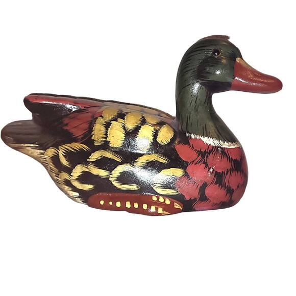 Beautiful Artisan Hand Painted Vintage Ceramic Mallard Duck - Picture 3 of 9